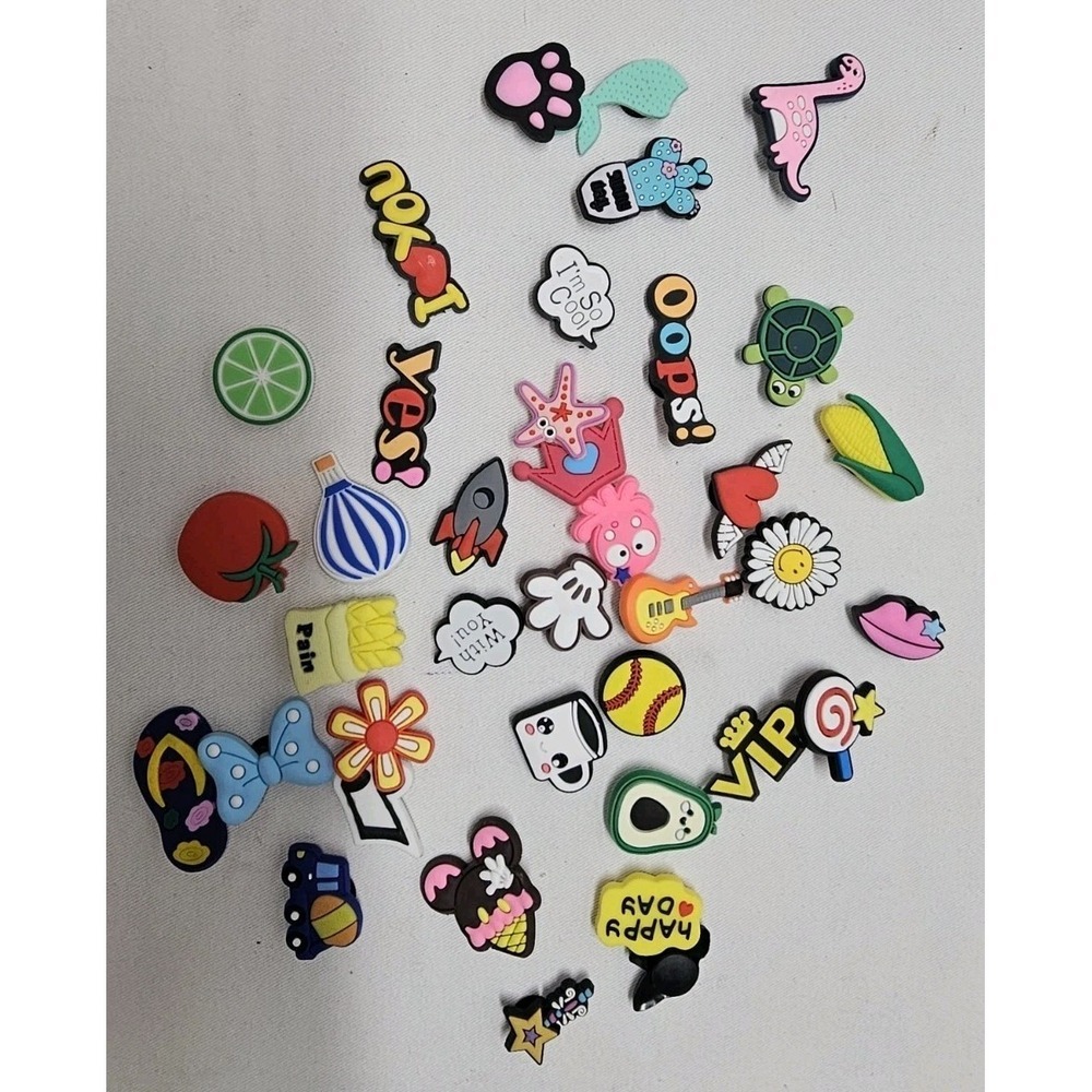 30 Pcs Mixed Pvc Shoe Charms Lot Different Charms Fit For Croc Clog Sandals USA